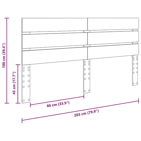 vidaXL Headboard with Headboard Old Wood 200 cm Engineered Wood