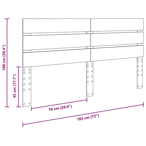 vidaXL Headboard with Headboard Black Oak 180 cm Engineered Wood