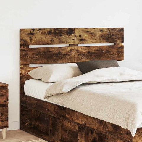 vidaXL Headboard with Headboard Smoked Oak 120 cm Engineered Wood