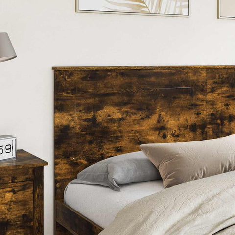 vidaXL Headboard with Headboard Smoked Oak 200 cm Engineered Wood