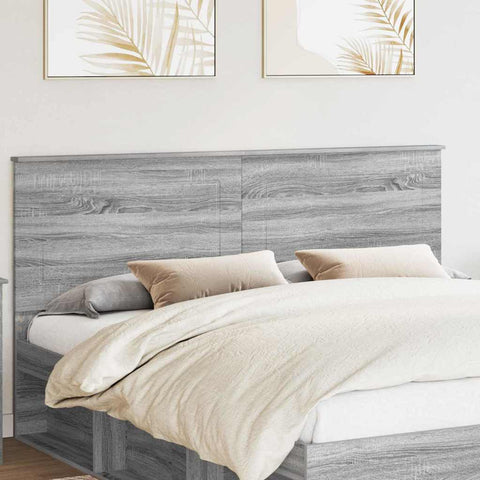 vidaXL Headboard with Headboard Grey Sonoma 200 cm Engineered Wood