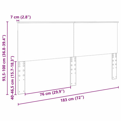 vidaXL Headboard with Headboard White 180 cm Engineered Wood