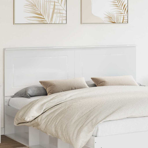 vidaXL Headboard with Headboard Gloss White 180 cm Engineered Wood