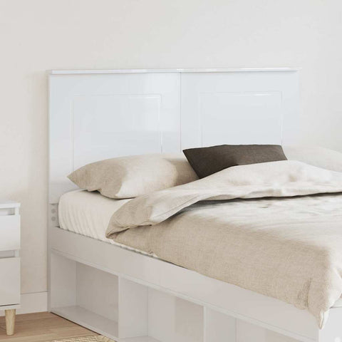 vidaXL Headboard with Headboard Gloss White 135 cm Engineered Wood