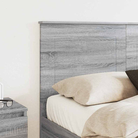 vidaXL Headboard with Headboard Grey Sonoma 135 cm Engineered Wood