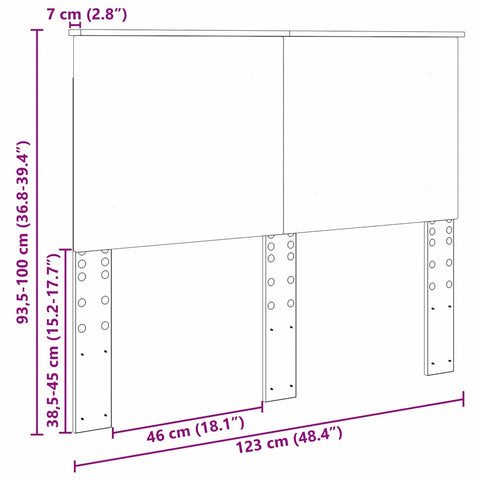 vidaXL Headboard with Headboard White 120 cm Engineered Wood
