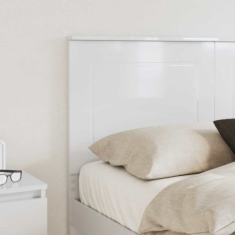 vidaXL Headboard with Headboard Gloss White 120 cm Engineered Wood