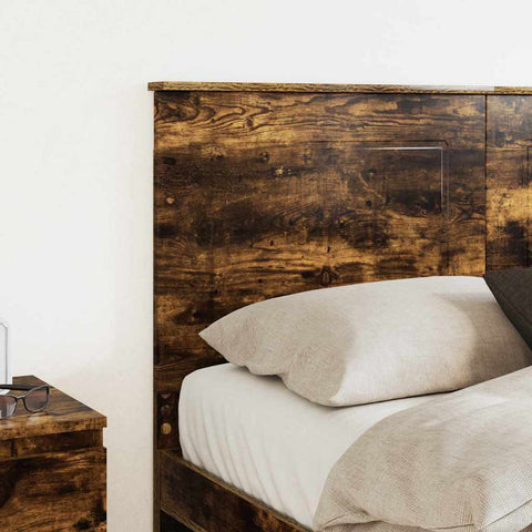 vidaXL Headboard with Headboard Smoked Oak 120 cm Engineered Wood