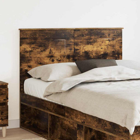 vidaXL Headboard with Headboard Smoked Oak 120 cm Engineered Wood