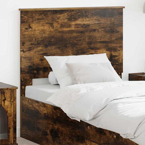 vidaXL Headboard with Headboard Smoked Oak 80 cm Engineered Wood