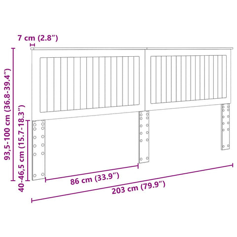 vidaXL Headboard with Headboard White 200 cm Engineered wood