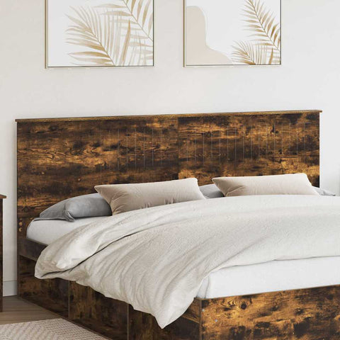 vidaXL Headboard with Headboard Smoked Oak 200 cm Engineered wood