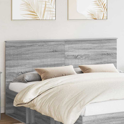 vidaXL Headboard with Headboard Grey Sonoma 180 cm Engineered wood