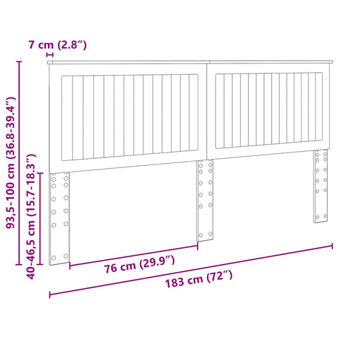 vidaXL Headboard with Headboard Grey Sonoma 180 cm Engineered wood
