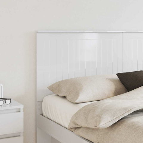 vidaXL Headboard with Headboard Gloss White 160 cm Engineered wood