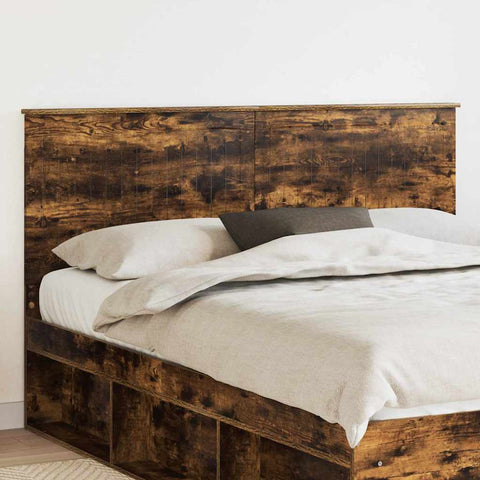 vidaXL Headboard with Headboard Smoked Oak 160 cm Engineered wood