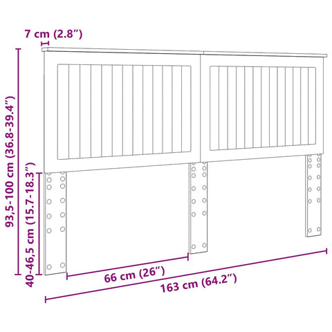 vidaXL Headboard with Headboard Old Wood 160 cm Engineered wood