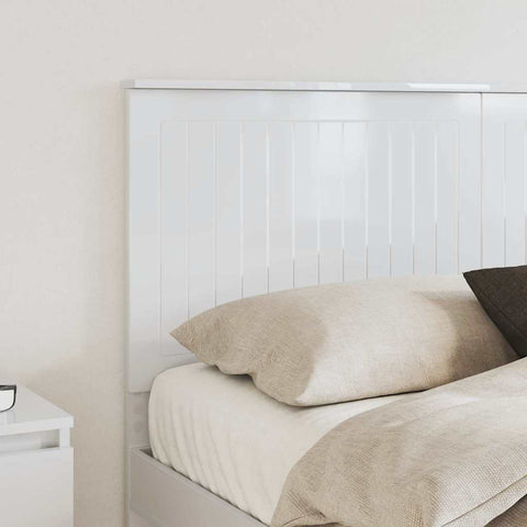 vidaXL Headboard with Headboard Gloss White 150 cm Engineered wood