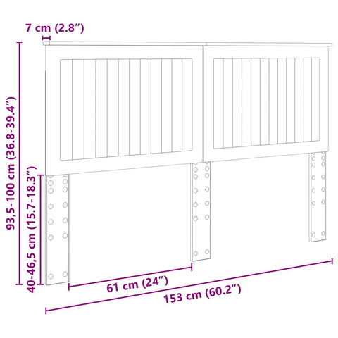 vidaXL Headboard with Headboard Grey Sonoma 150 cm Engineered wood