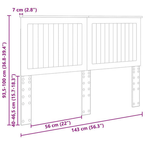 vidaXL Headboard with Headboard Black Oak 140 cm Engineered wood