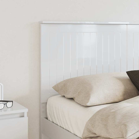 vidaXL Headboard with Headboard Gloss White 140 cm Engineered wood