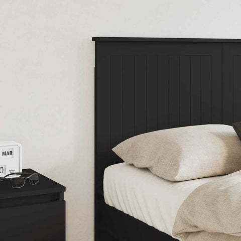 vidaXL Headboard with Headboard Black Oak 120 cm Engineered wood