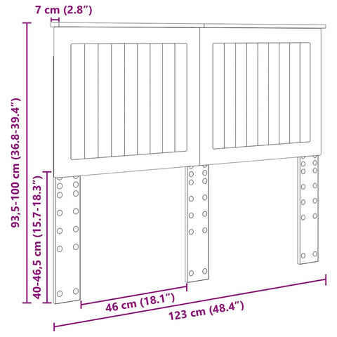 vidaXL Headboard with Headboard Sonoma Oak 120 cm Engineered wood