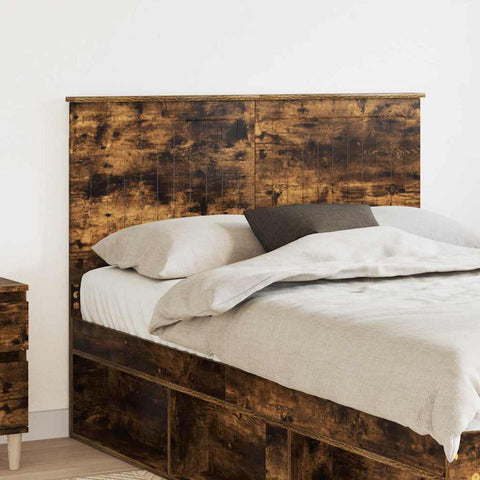 vidaXL Headboard with Headboard Smoked Oak 120 cm Engineered wood