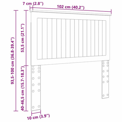 vidaXL Headboard with Headboard Grey Sonoma 100 cm Engineered wood