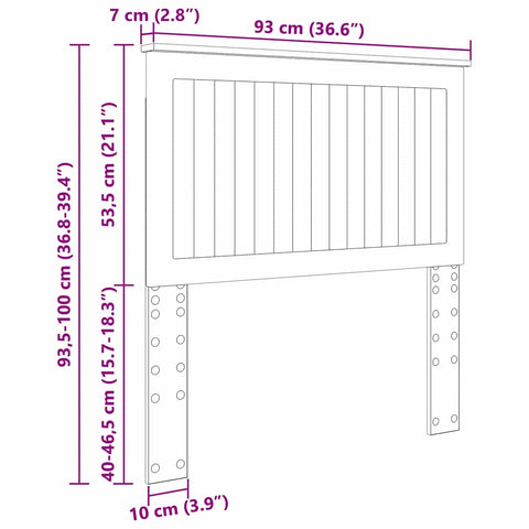 vidaXL Headboard with Headboard White 90 cm Engineered wood