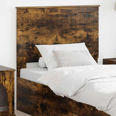vidaXL Headboard with Headboard Smoked Oak 90 cm Engineered wood