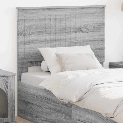 vidaXL Headboard with Headboard Grey Sonoma 90 cm Engineered wood