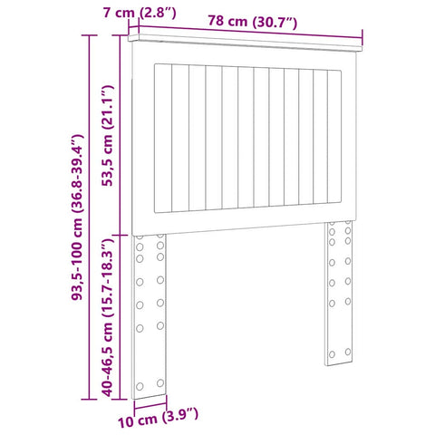 vidaXL Headboard with Headboard Old Wood 75 cm Engineered wood
