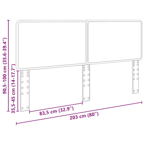 vidaXL Headboard with Headboard Old Wood 200 cm Engineered wood