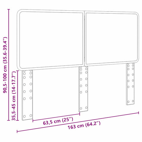 vidaXL Headboard with Headboard Old Wood 160 cm Engineered wood