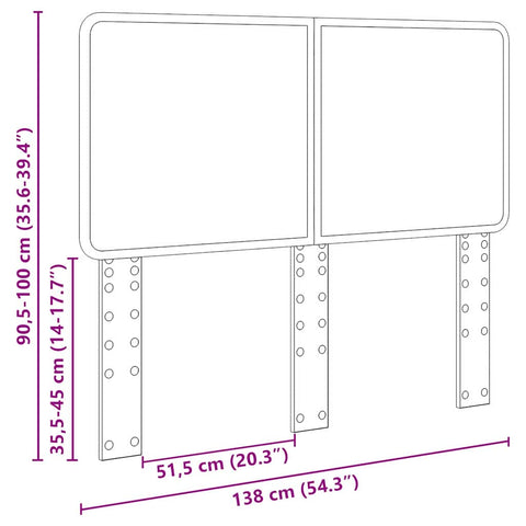 vidaXL Headboard with Headboard Concrete Grey 135 cm Engineered wood