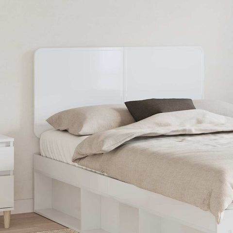 vidaXL Headboard with Headboard Gloss White 135 cm Engineered wood