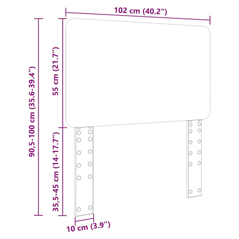 vidaXL Headboard with Headboard Gloss White 100 cm Engineered wood