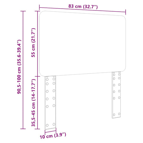 vidaXL Headboard with Headboard Smoked Oak 80 cm Engineered wood