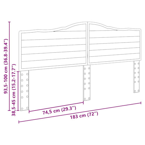 vidaXL Headboard with Headboard Brown Oak 180 cm Engineered wood