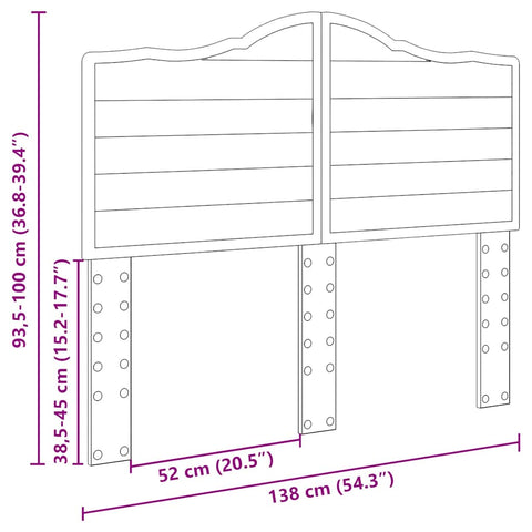 vidaXL Headboard with Headboard Grey Sonoma 135 cm Engineered wood