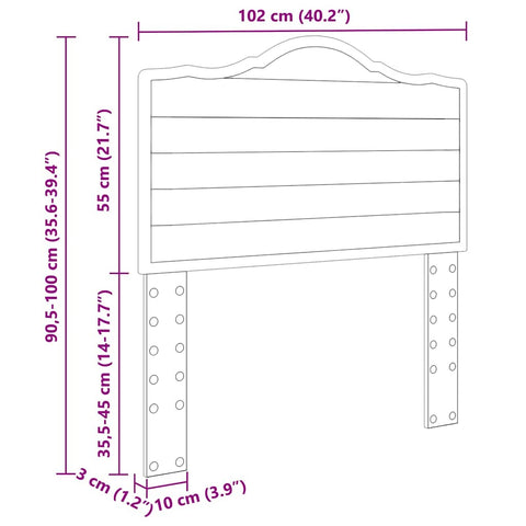vidaXL Headboard with Headboard Concrete Grey 100 cm Engineered wood
