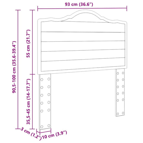 vidaXL Headboard with Headboard Old Wood 90 cm Engineered wood