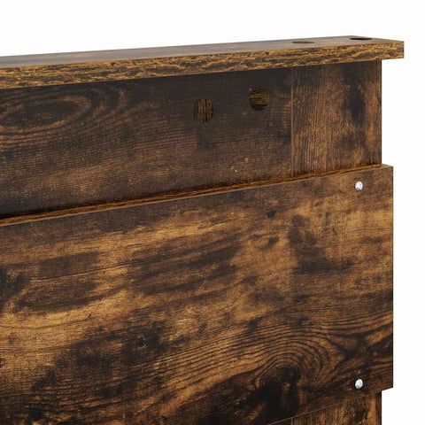 vidaXL Headboard with Headboard Smoked Oak 200 cm Engineered wood