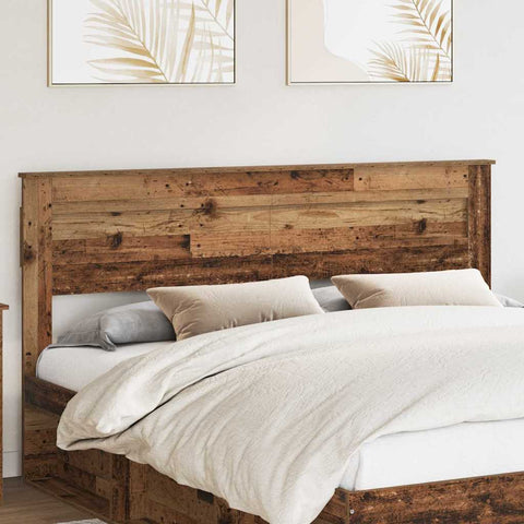 vidaXL Headboard with Headboard Old Wood 200 cm Engineered wood