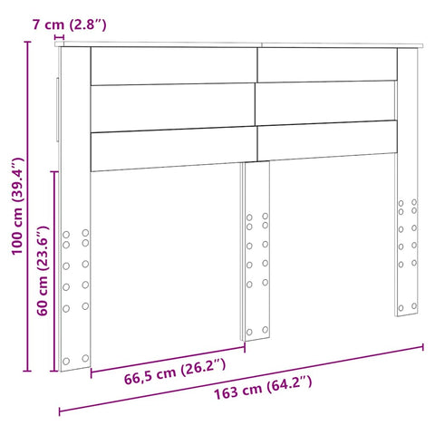 vidaXL Headboard with Headboard White 160 cm Engineered wood