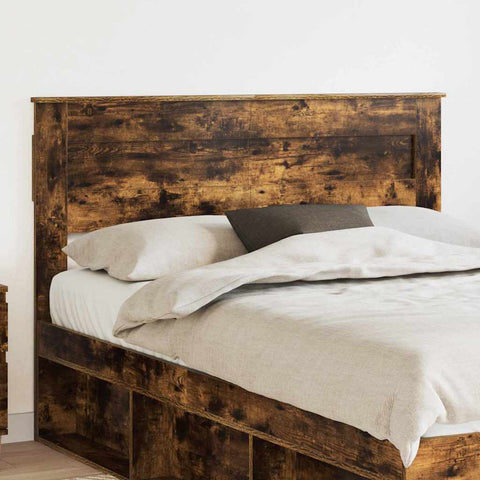 vidaXL Headboard with Headboard Smoked Oak 150 cm Engineered wood