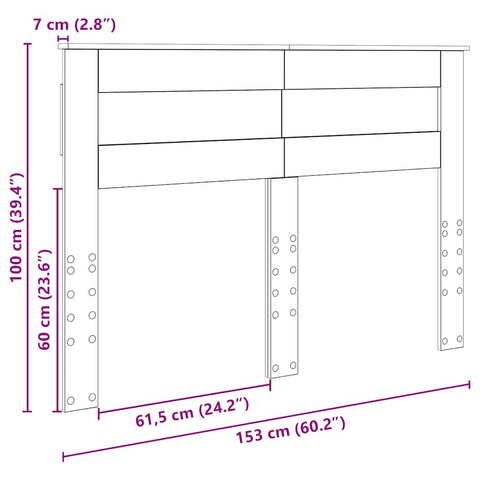 vidaXL Headboard with Headboard Old Wood 150 cm Engineered wood
