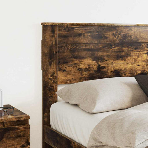vidaXL Headboard with Headboard Smoked Oak 140 cm Engineered wood