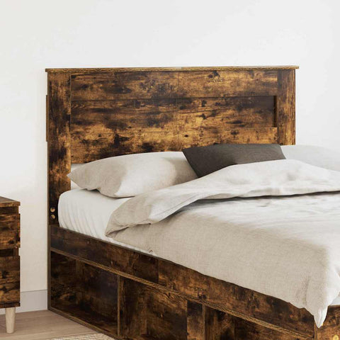 vidaXL Headboard with Headboard Smoked Oak 135 cm Engineered wood
